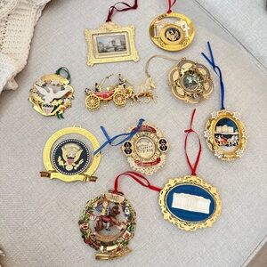 White House Presidential Historical Christmas Ornaments Set of 10